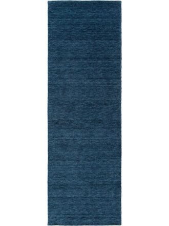 benuta Alfombra de lana azul 70x200