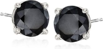 Ross-Simons Black Diamond Stud Earrings in 14kt White Gold
