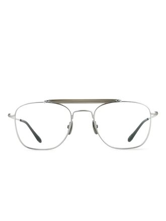 Yellows Plus Tyrone bril met browline montuur - Zilver