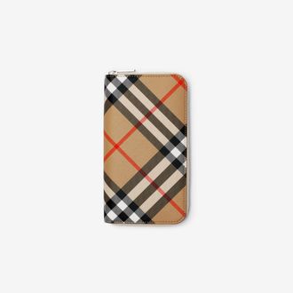 Burberry Check Zip Wallet