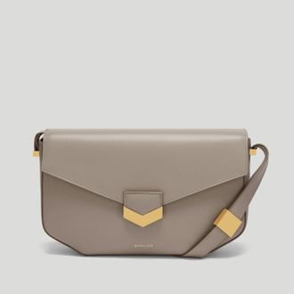 DeMellier The Midi London in Deep Taupe Smooth Leather Crossbody bag