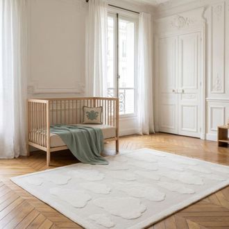 AFK Living Alfombra con efecto relieve beige 120 x 170 cm