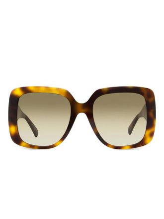 Longchamp tortoiseshell-effect rectangle-frame sunglasses - women - Acetate - 53 - Brown