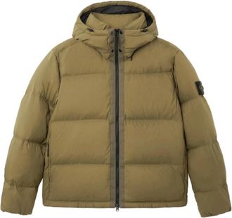 Stone Island Matt Ripstop Cordura Down Jacket - Heren - Gewatteerde jassen - Groen - S - Leer - Jassen