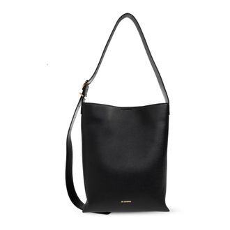 Jil Sander Shoulder Bags, female, Black, ONE SIZE, Leather Bucket Bag