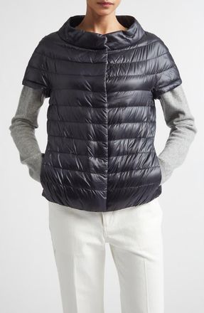 Herno Emilia Cap Sleeve Quilted Down Jacket in 9004 Celeste at Nordstrom, Size 38