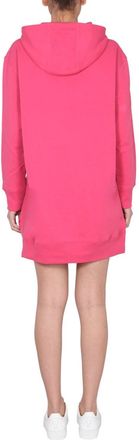 Moschino Multicolor Flocked Logo Dress - Pink