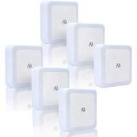 OEM Juego De 6 Luces Nocturnas Led Lntyq, Luz Blanca Fr&iacute;a De Bajo Consumo Con Sensor Inteligente, Interruptor Autom&aacute;tico, Aplique De Pared Enchufable (6 P