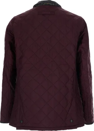 Barbour Quilted with Velvet Collar Jacket - Burgundy
