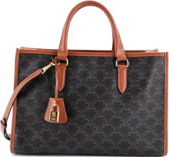 Celine Horizontal Cabas Triomphe Coated Canvas Mini tote bag - Bruin