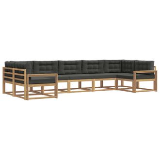 vidaXL Conjunto De Sof&aacute;s De Exterior 7 Pcs Blanco Y Antracita Vidaxl