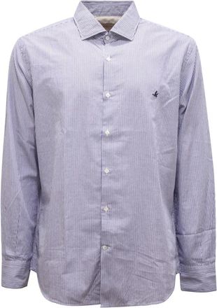 Brooksfield Slim Fit Overhemd Gemaakt in Itali&euml; - Heren - Zakelijke Overhemden - Blauw - 4XL - Overhemden