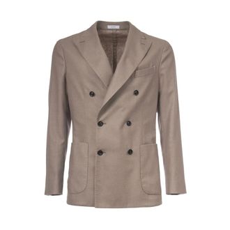 Boglioli Jassen, Heren, Beige, S, Wol, Double-breasted Jacket