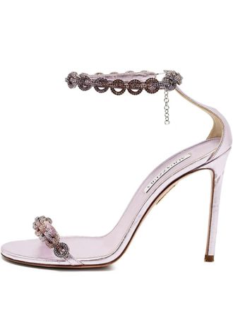 Aquazzura 115mm Love Link embellished sandals - Purple