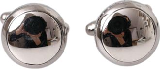 Dolce & Gabbana Silver Plated Brass Round Pin Men Mens Cufflinks