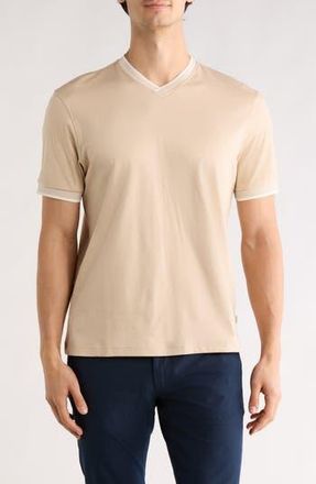 Bugatchi Pima Cotton V-Neck T-Shirt in Sand at Nordstrom Rack, Size Xx-Large