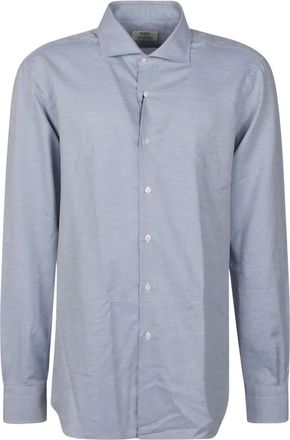 Barba Formele Overhemd - Heren - Overhemden - Blauw - Maat: M Katoen