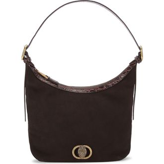 Kurt Geiger Chelsea Soft Suede Hobo Bag in Dark Brown at Nordstrom Rack