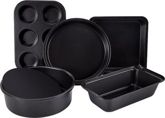 OEM Juego De 5 Moldes Para Hornear Con Bandeja Para Galletas, Moldes Para Pasteles, Molde Para Pan, Molde Para Pizza Y Utensilios De Reposter&iacute;a Antiadhere