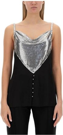 Paco Rabanne Mouwloze Top met Uniek Design - Dames - Tops zonder mouwen - Veelkleurig - S - Polyester - Tops