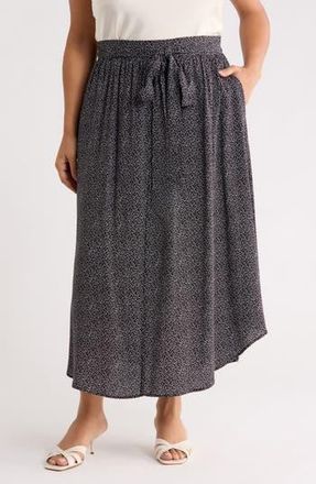 Renee C Dot Curved Hem Skirt in Black at Nordstrom Rack, Size 3X