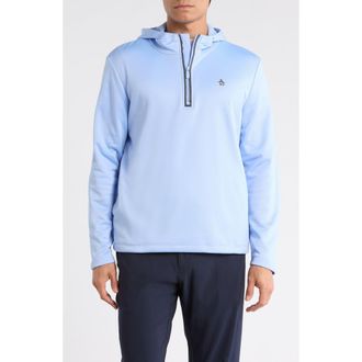Original Penguin Long Sleeve Half-Zip Fleece Pullover Hoodie in Baby Blue Jay at Nordstrom Rack, Size Xx-Large