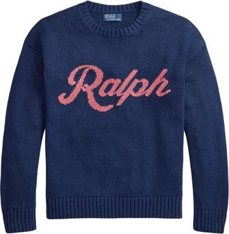 Ralph Lauren The Ralph Logo Sweater - Heren - Ronde hals truien - Blauw - L - Katoen - Truien & Vesten