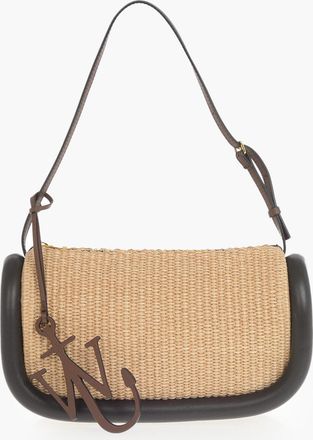 J.W.Anderson Raffia Shoulder Bag THE BUMPER With Leather Trims J.W.Anderson