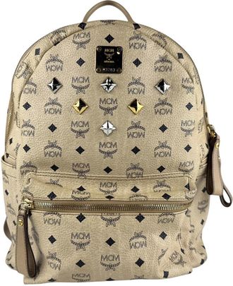 MCM Mcm Beige Leather Backpack (Pre-Owned)