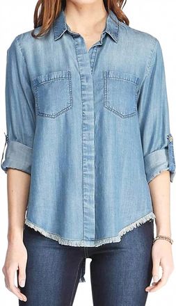 Velvet Heart Riley Tencel Button Down Shirt In Frayed