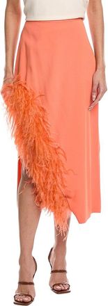 Sally Lapointe Lapointe Pebble Crepe Asymmetric Midi Skirt