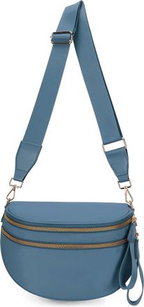 Generic Checkered Crossbody Bag for Women, 2026 Checkered Bum Bag with Spacious and Adjustable Shoulder Straps for Daily Commuting/Travel (Gray blue, Solid co