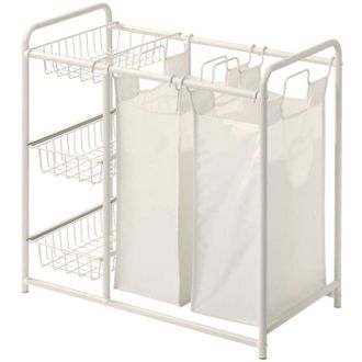 5five Simply Smart Cesto Para Ropa Sucia Linea Blanco 45l Con 2 Compartimentos - 5five