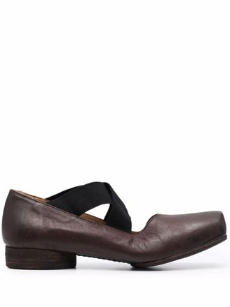 Uma Wang crossover-strap ballerina shoes - Brown