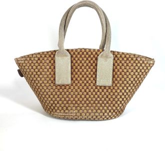 Hermès Beige Brown Linen Beach Bag Handbag Tote Bag (Pre-Owned)