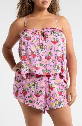 Printfresh Satin Sydney Short Pajamas in Parlor Pink at Nordstrom Rack, Size Xx-Small