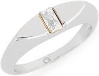 Covet Baguette Navette Signet Ring in Clear/Silver at Nordstrom Rack, Size 7