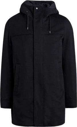 Herno Wollen Kasjmier Parka met Capuchon - Heren - Parka Jassen - Zwart - 2XL - Wol - Jassen