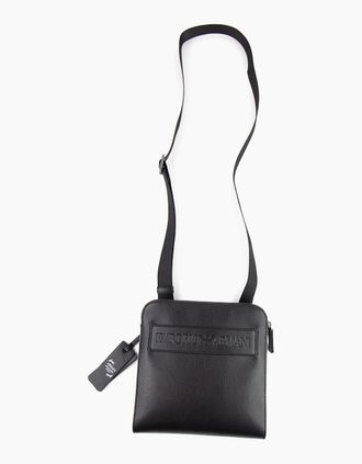 Emporio Armani Mens Emporio Armani Box Logo Messenger Bag Black - Size: OS