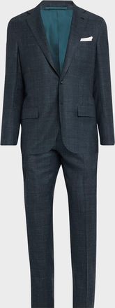 Kiton Men & apos;s Tonal Plaid Cashmere Two-Piece Suit