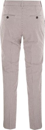 PESERICO Peserico Womens Seersucker Cotton Cigarette Trousers - Light Grey - Size EU 44 (Womens)