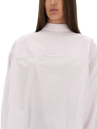 Victoria Beckham Knotted Collar Cotton Blouse - Pink