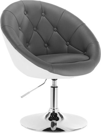 Woltu Woltu 1x Taburete De Bar Acero Cromado Piel Sint&eacute;tica Taburete Bajo Silla De Bar Taburete Conferencia Taburete Peluquer&iacute;a Taburete Oficina Gris+blanco