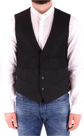 Antony Morato Vest - Heren - Gillet - Zwart - XS - Leer - Kostuums