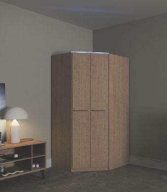 Priess Eckkleiderschrank »Barcelona Kleiderschrank Ecklösung Raumwunder« in 2 Tiefen Schrank Eckschrank Garderobe