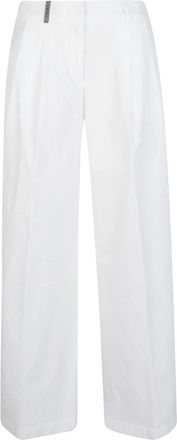 PESERICO Wijde broek - Dames - Wijde Broeken - Wit - S - Katoen - Broeken