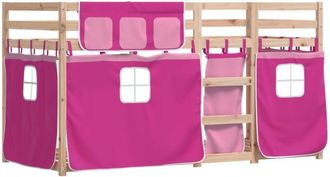 vidaXL Bunk Bed without Mattress Pink 90x200 cm Solid Wood Pine Vidaxl