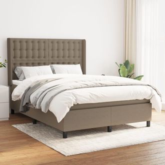 vidaXL Vidaxl - Giroletto A Molle Con Materasso Tortora 140x200 Cm In Tessuto