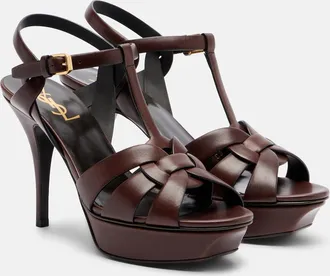 Saint Laurent Sandalias con plataforma Tribute de piel