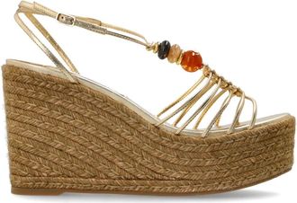 Jimmy Choo London Lemi Wedge 100 - Dames - Sleehakken - Geel - 39 1/2 EU - Leer - Schoenen